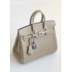 Hermès Birkin 25 Gris Tourterelle Togo Leather Palladium/Silver Hardware (100% Handmade)