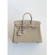 Hermès Birkin 25 Gris Tourterelle Togo Leather Palladium/Silver Hardware (100% Handmade)