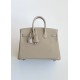 Hermès Birkin 25 Gris Tourterelle Togo Leather Palladium/Silver Hardware (100% Handmade)