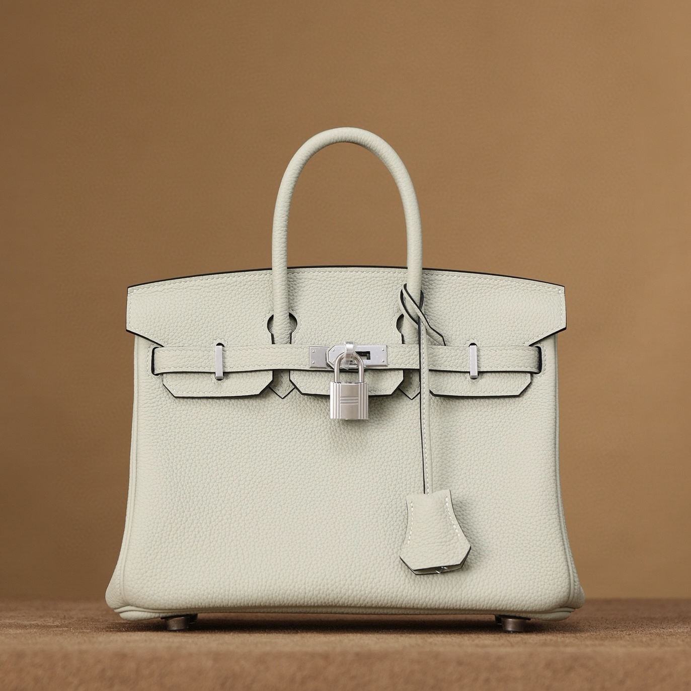 Hermès Birkin 25 Gris Neve Togo Leather Palladium/Silver Hardware (100% Handmade)