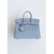 Hermès Birkin 25 Bleu Lin Togo Leather Palladium/Silver Hardware (100% Handmade)