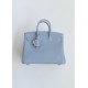 Hermès Birkin 25 Bleu Lin Togo Leather Palladium/Silver Hardware (100% Handmade)