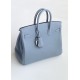 Hermès Birkin 25 Bleu Lin Togo Leather Palladium/Silver Hardware (100% Handmade)