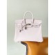 Hermès Birkin 25 Mauve Pale Epsom Leather Palladium/Silver Hardware (100% Handmade)