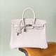 Hermès Birkin 25 Mauve Pale Epsom Leather Palladium/Silver Hardware (100% Handmade)