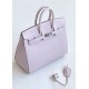 Hermès Birkin 25 Sellier Mauve Pale Epsom Leather Palladium/Silver Hardware (100% Handmade)