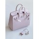 Hermès Birkin 25 Sellier Mauve Pale Epsom Leather Palladium/Silver Hardware (100% Handmade)