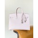 Hermès Birkin 25 Sellier Mauve Pale Epsom Leather Palladium/Silver Hardware (100% Handmade)