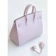 Hermès Birkin 25 Sellier Mauve Pale Epsom Leather Palladium/Silver Hardware (100% Handmade)