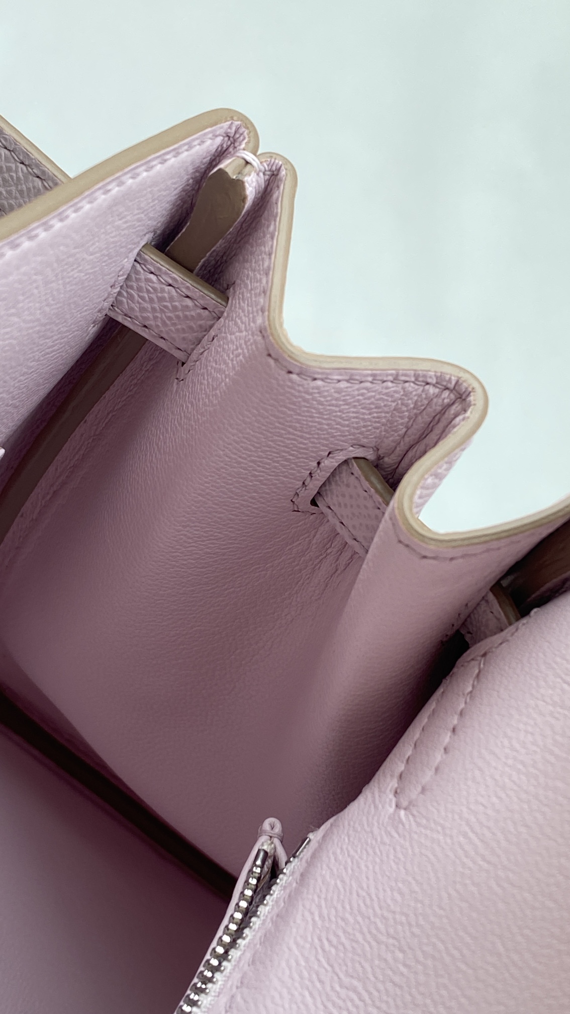 Hermès Birkin 25 Sellier Mauve Pale Epsom Leather Palladium/Silver Hardware (100% Handmade)