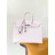 Hermès Birkin 25 Sellier Mauve Pale Epsom Leather Palladium/Silver Hardware (100% Handmade)