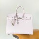 Hermès Birkin 25 Sellier Mauve Pale Epsom Leather Palladium/Silver Hardware (100% Handmade)