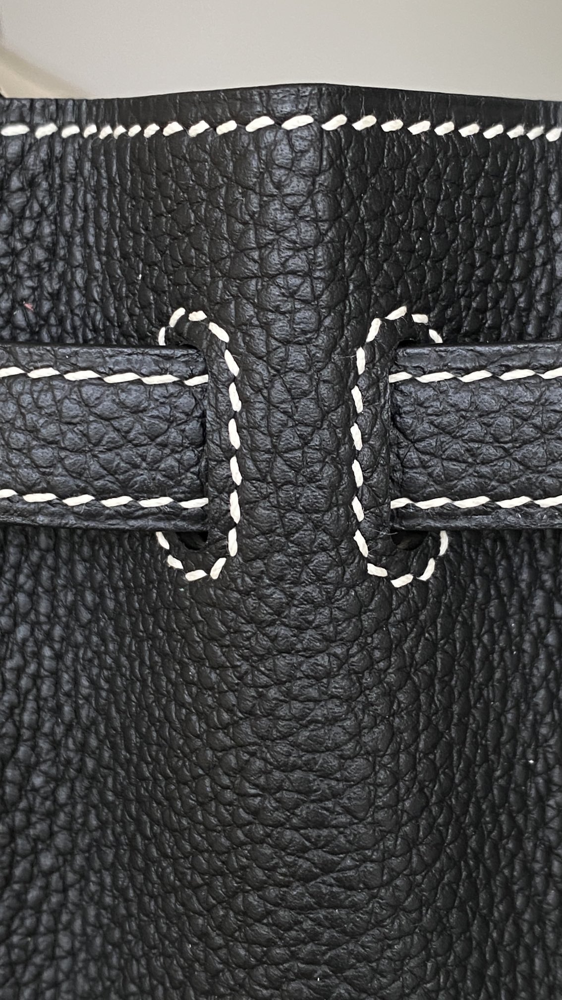 Hermès Birkin 25 Craie and Black Togo Leather Palladium/Silver Hardware (100% Handmade)