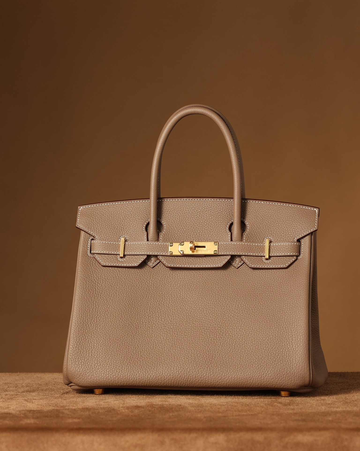 Hermès Birkin 30 Etoupe Togo Leather Gold Hardware (100% Handmade)