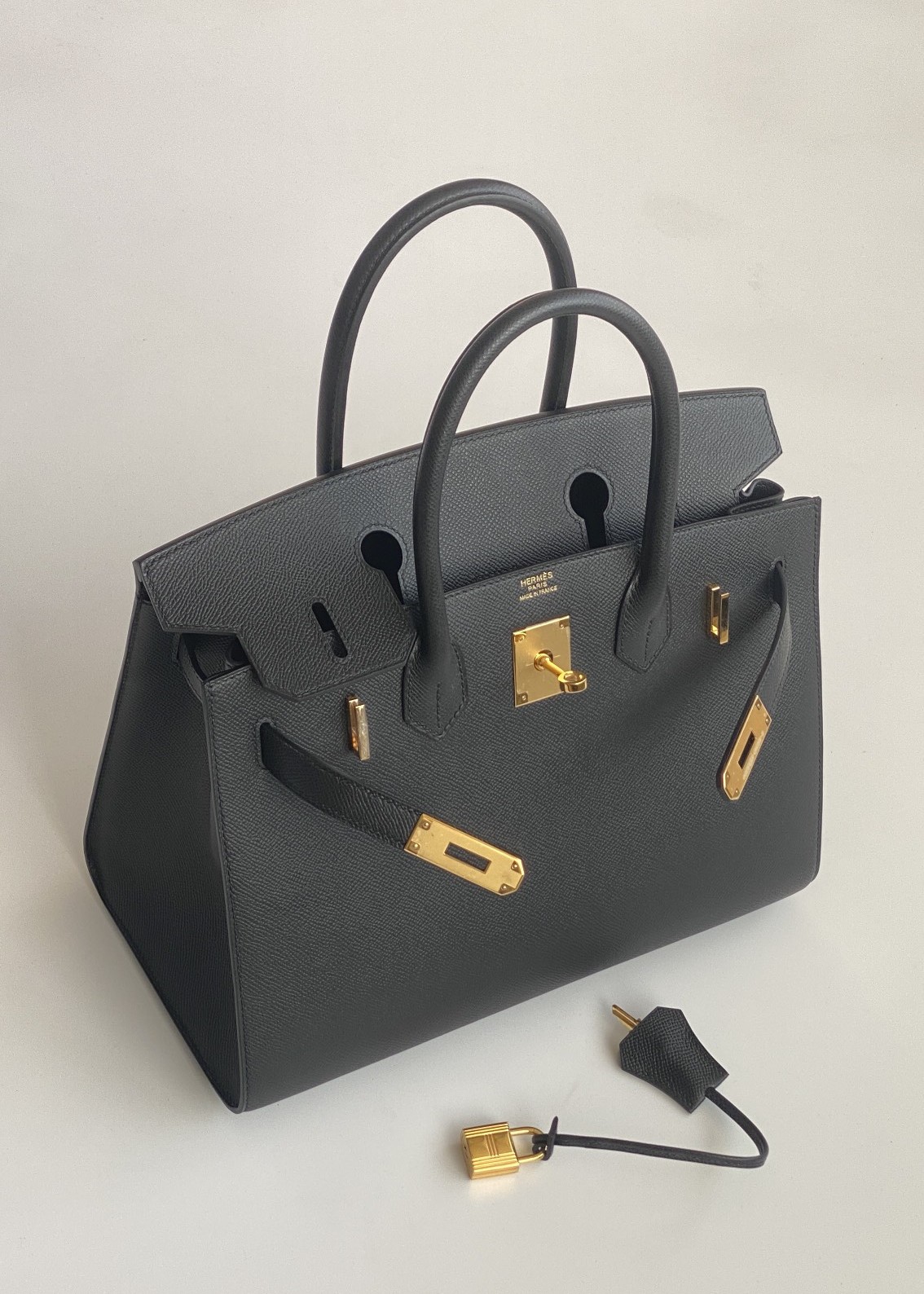 Hermès Birkin 30 Sellier Black Epsom Leather Gold Hardware (100% Handmade)