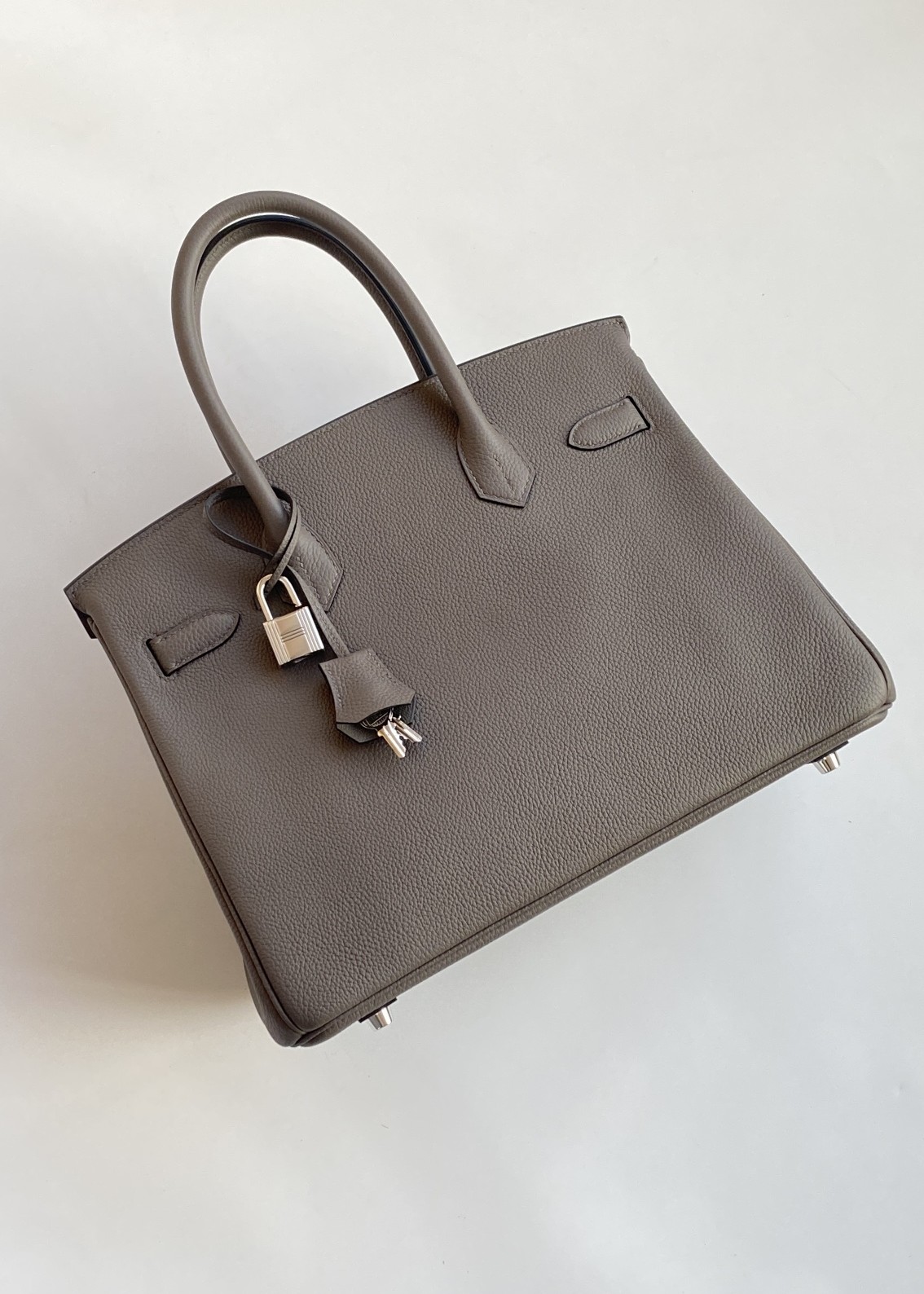 Hermès Birkin 30 Etain Togo Leather Palladium/Silver Hardware (100% Handmade)