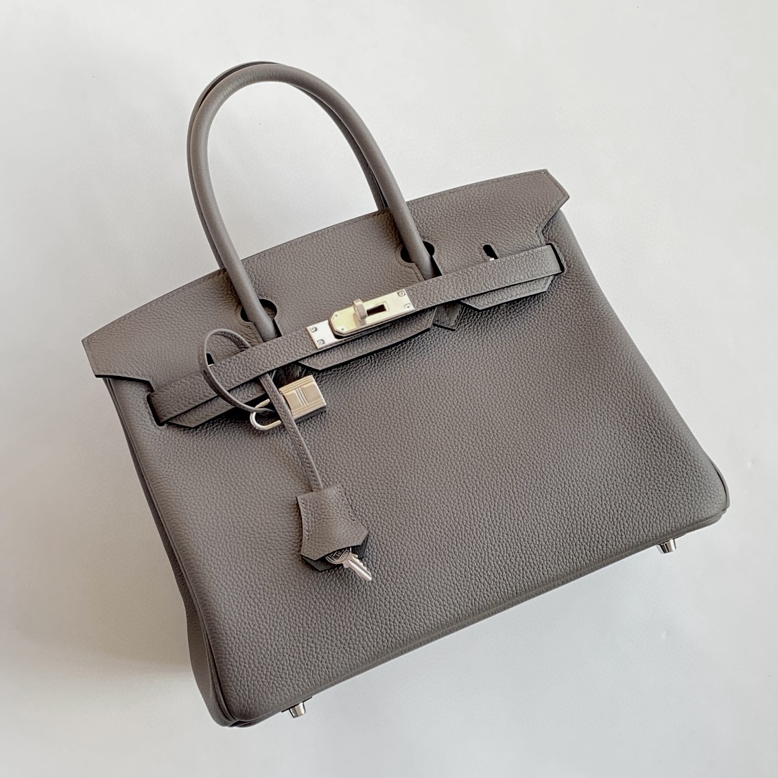 Hermès Birkin 30 Etain Togo Leather Palladium/Silver Hardware (100% Handmade)