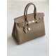 Hermès Birkin 35 Etoupe Togo Leather Palladium/Silver Hardware (100% Handmade)