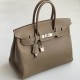 Hermès Birkin 35 Etoupe Togo Leather Palladium/Silver Hardware (100% Handmade)