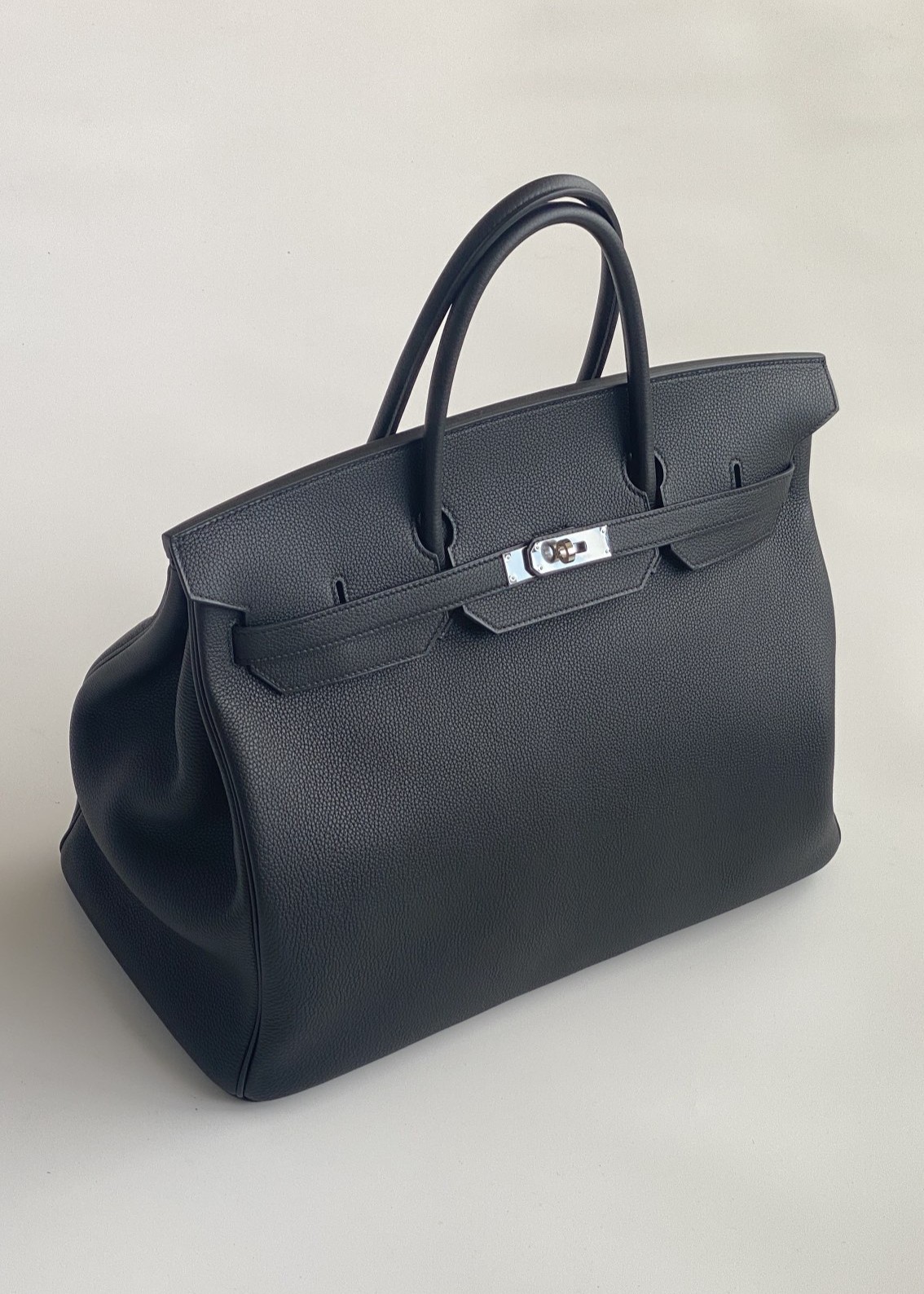 Hermès Birkin 40 Black Togo Leather Palladium/Silver Hardware (100% Handmade)