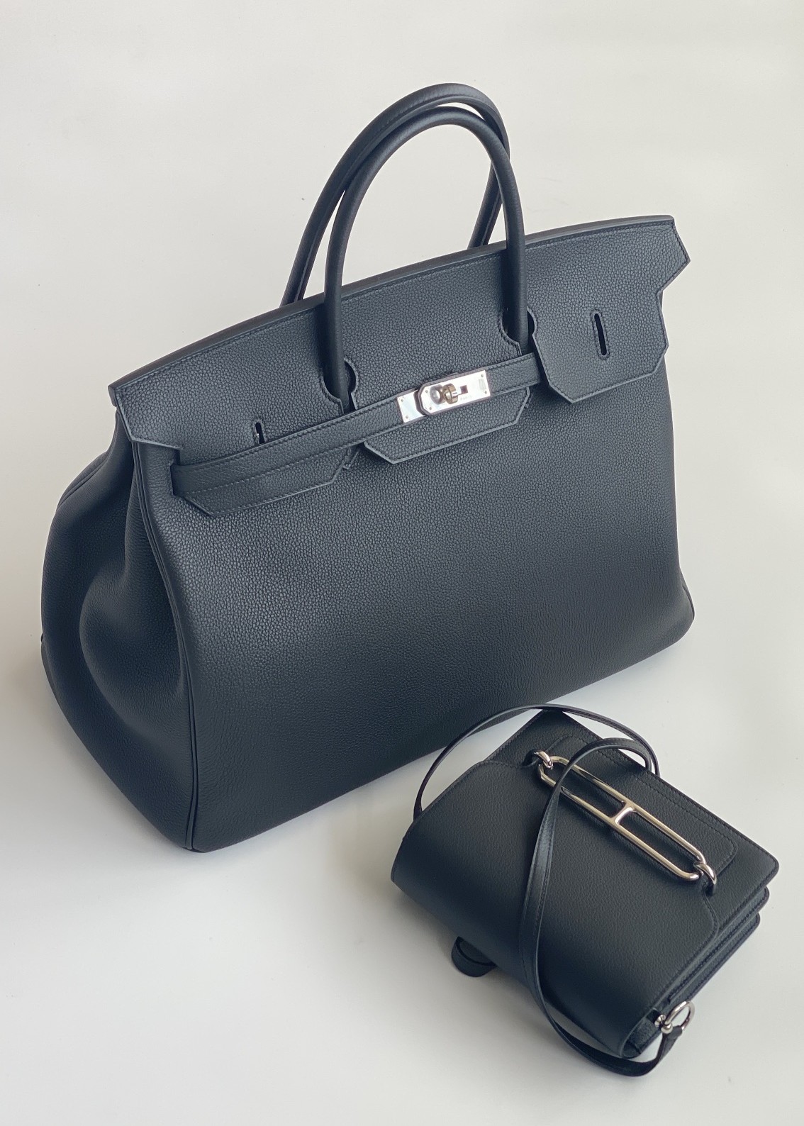 Hermès Birkin 40 Black Togo Leather Palladium/Silver Hardware (100% Handmade)