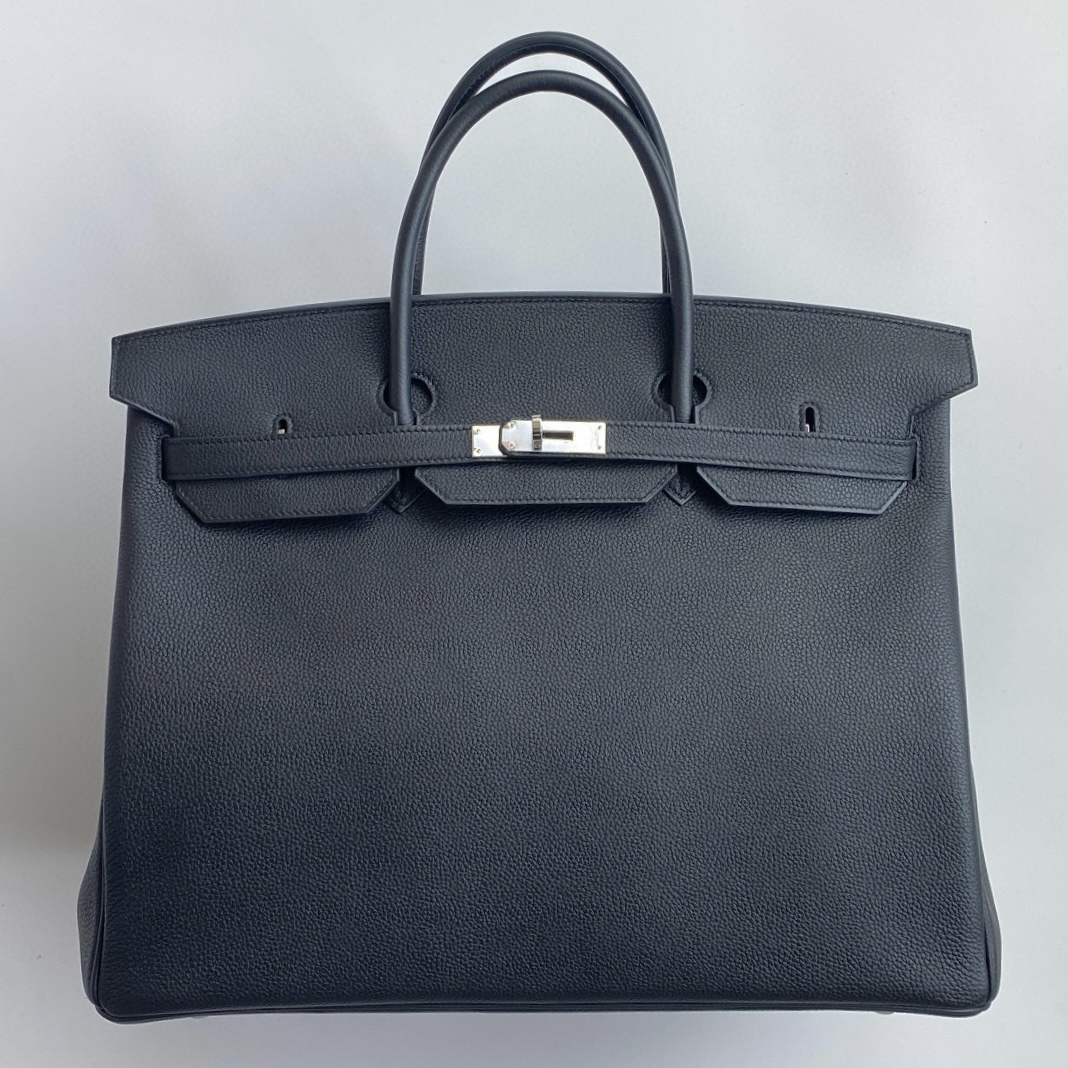 Hermès Birkin 40 Black Togo Leather Palladium/Silver Hardware (100% Handmade)