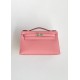 Hermès Kelly Pochette Rose d’Ete Epsom Leather Palladium/Silver Hardware (100% Handmade)