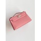 Hermès Kelly Pochette Rose d’Ete Epsom Leather Palladium/Silver Hardware (100% Handmade)