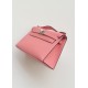 Hermès Kelly Pochette Rose d’Ete Epsom Leather Palladium/Silver Hardware (100% Handmade)