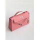 Hermès Kelly Pochette Rose d’Ete Epsom Leather Palladium/Silver Hardware (100% Handmade)