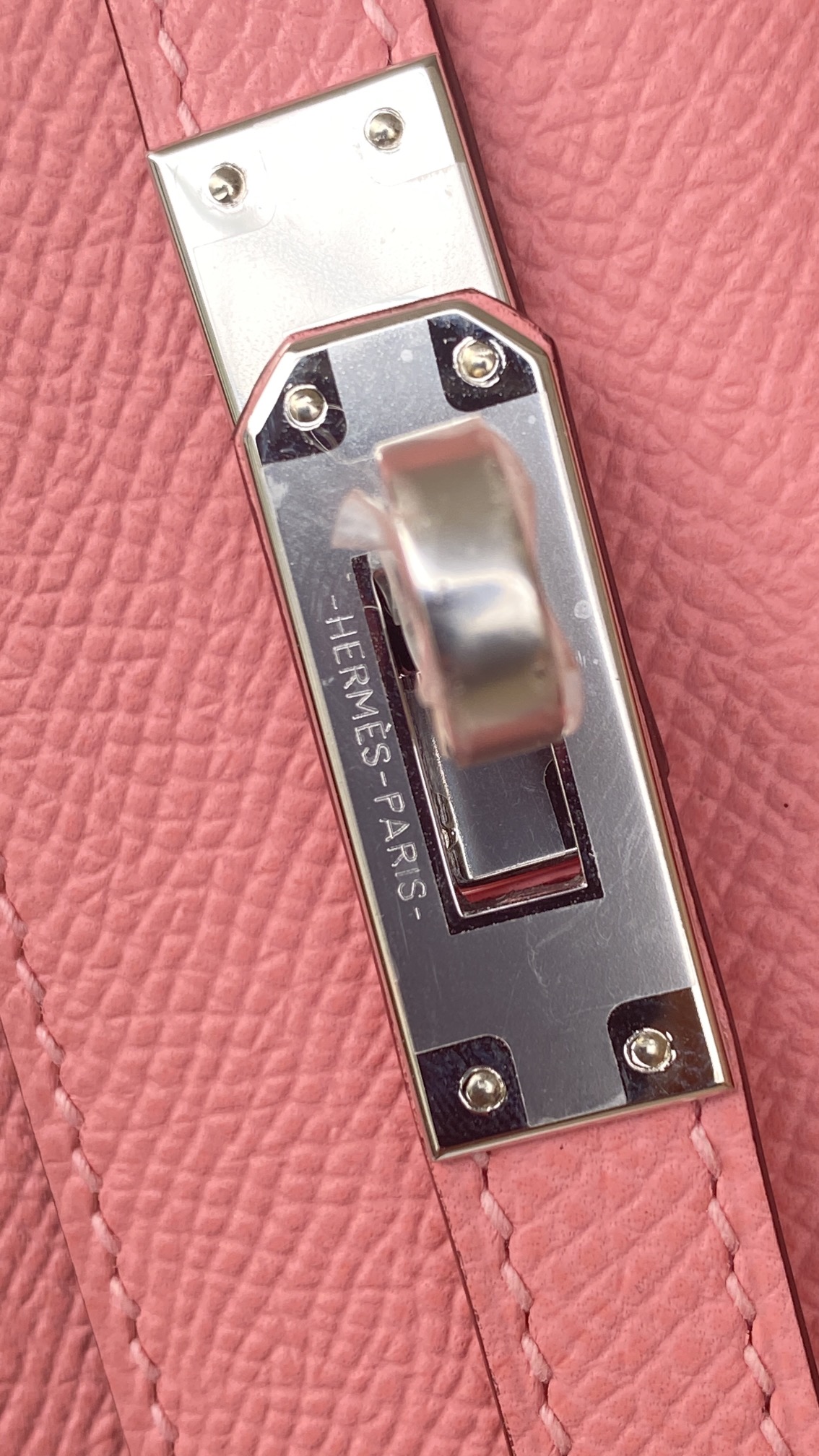 Hermès Kelly Pochette Rose d’Ete Epsom Leather Palladium/Silver Hardware (100% Handmade)