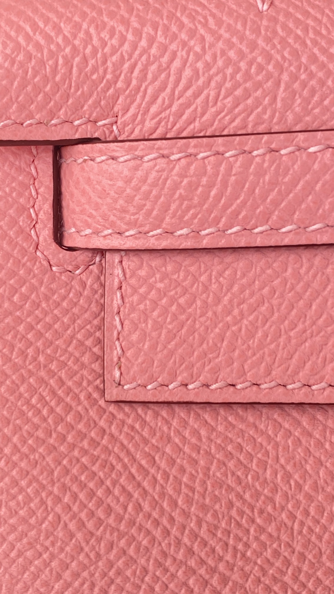 Hermès Kelly Pochette Rose d’Ete Epsom Leather Palladium/Silver Hardware (100% Handmade)