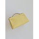 Hermès Kelly Pochette Jaune Poussin Swift Leather Palladium/Silver Hardware (100% Handmade)