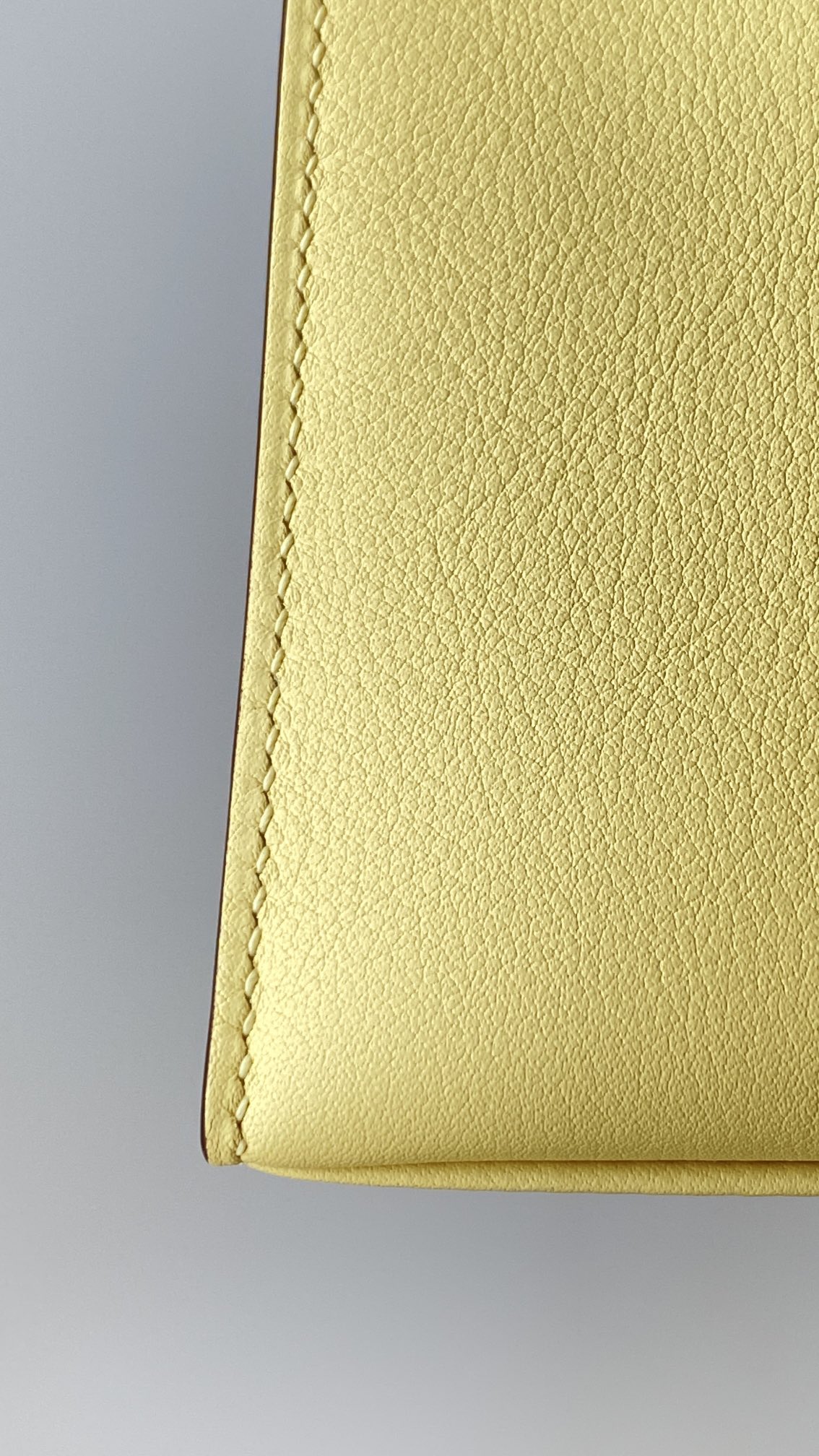 Hermès Kelly Pochette Jaune Poussin Swift Leather Palladium/Silver Hardware (100% Handmade)