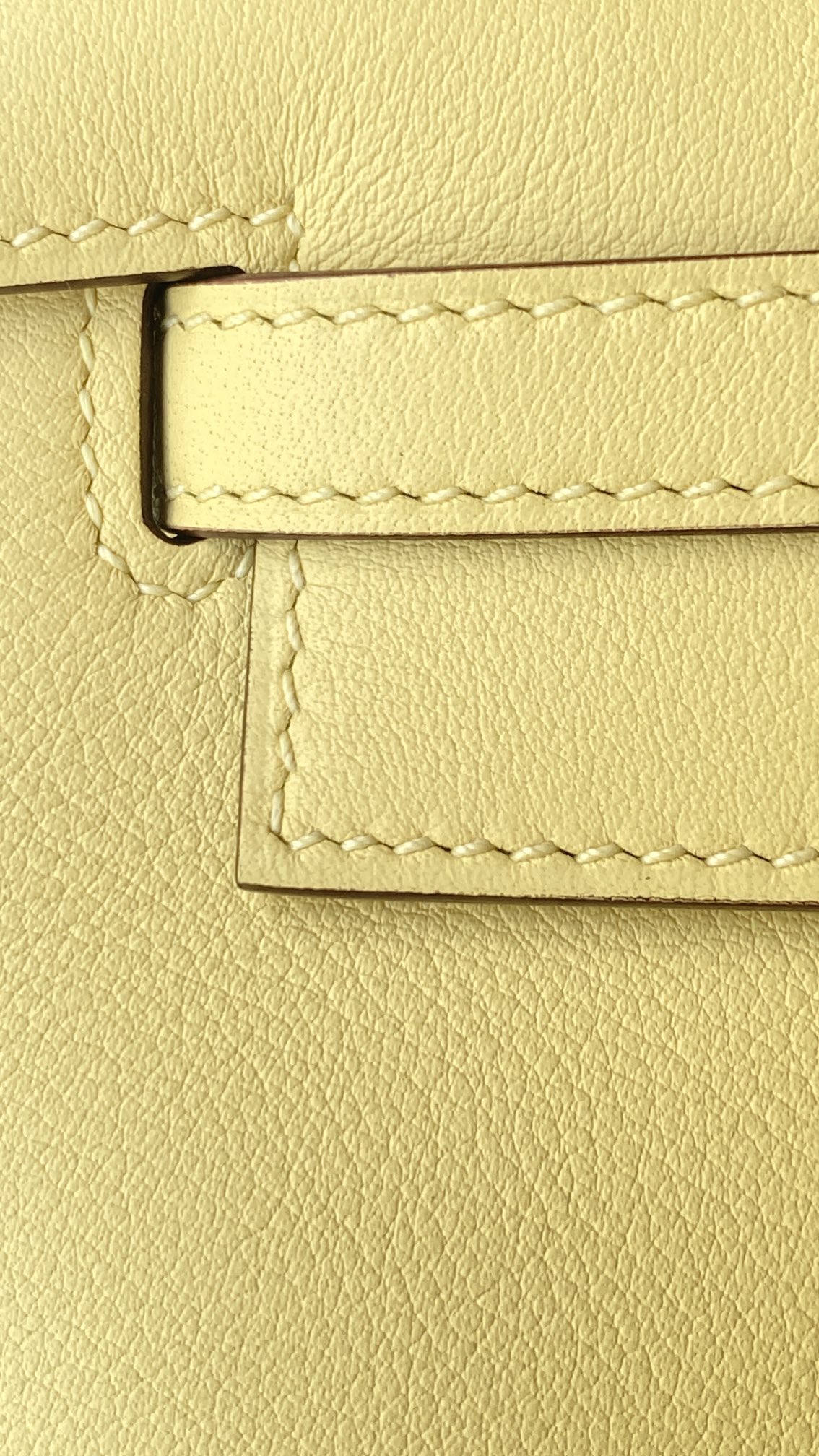 Hermès Kelly Pochette Jaune Poussin Swift Leather Palladium/Silver Hardware (100% Handmade)