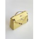 Hermès Kelly Pochette Jaune Poussin Swift Leather Palladium/Silver Hardware (100% Handmade)