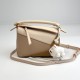 LOEWE Mini Tri-Color Puzzle bag in classic calfskin Angora/Dusty Beige/Gold