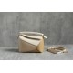 LOEWE Mini Tri-Color Puzzle bag in classic calfskin Angora/Dusty Beige/Gold