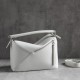 LOEWE Small Puzzle bag in soft grained calfskin Soft White