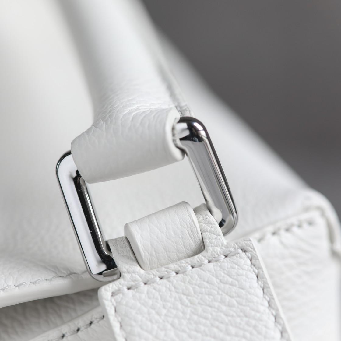 LOEWE Small Puzzle bag in soft grained calfskin Soft White