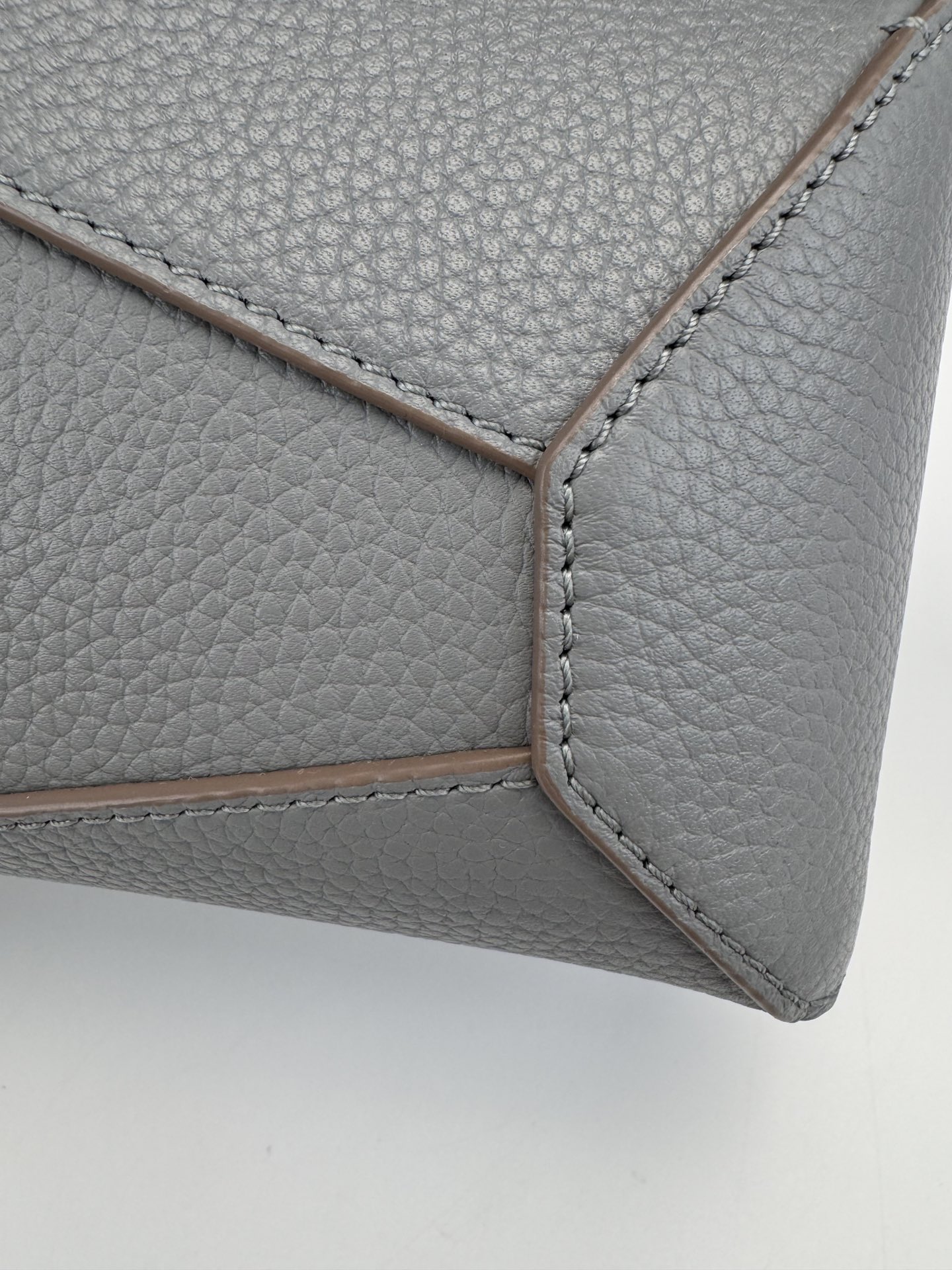 LOEWE Mini Puzzle bag in soft grained calfskin Pearl Grey