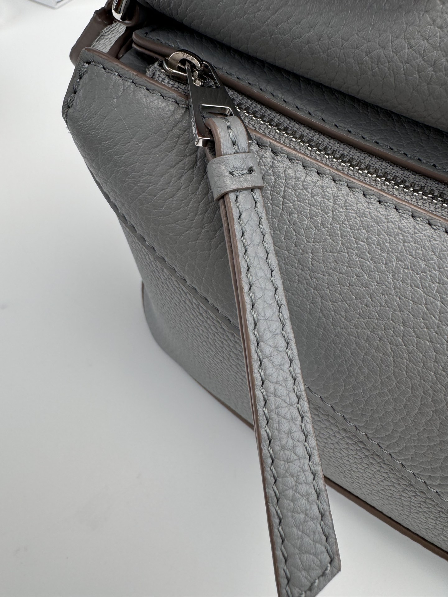 LOEWE Mini Puzzle bag in soft grained calfskin Pearl Grey