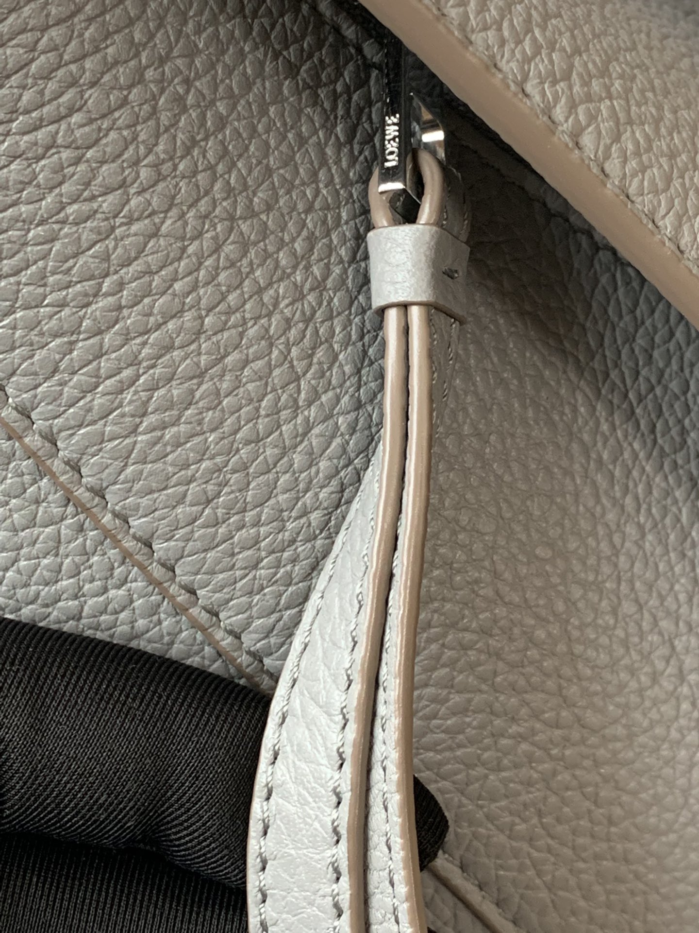 LOEWE Mini Puzzle bag in soft grained calfskin Pearl Grey