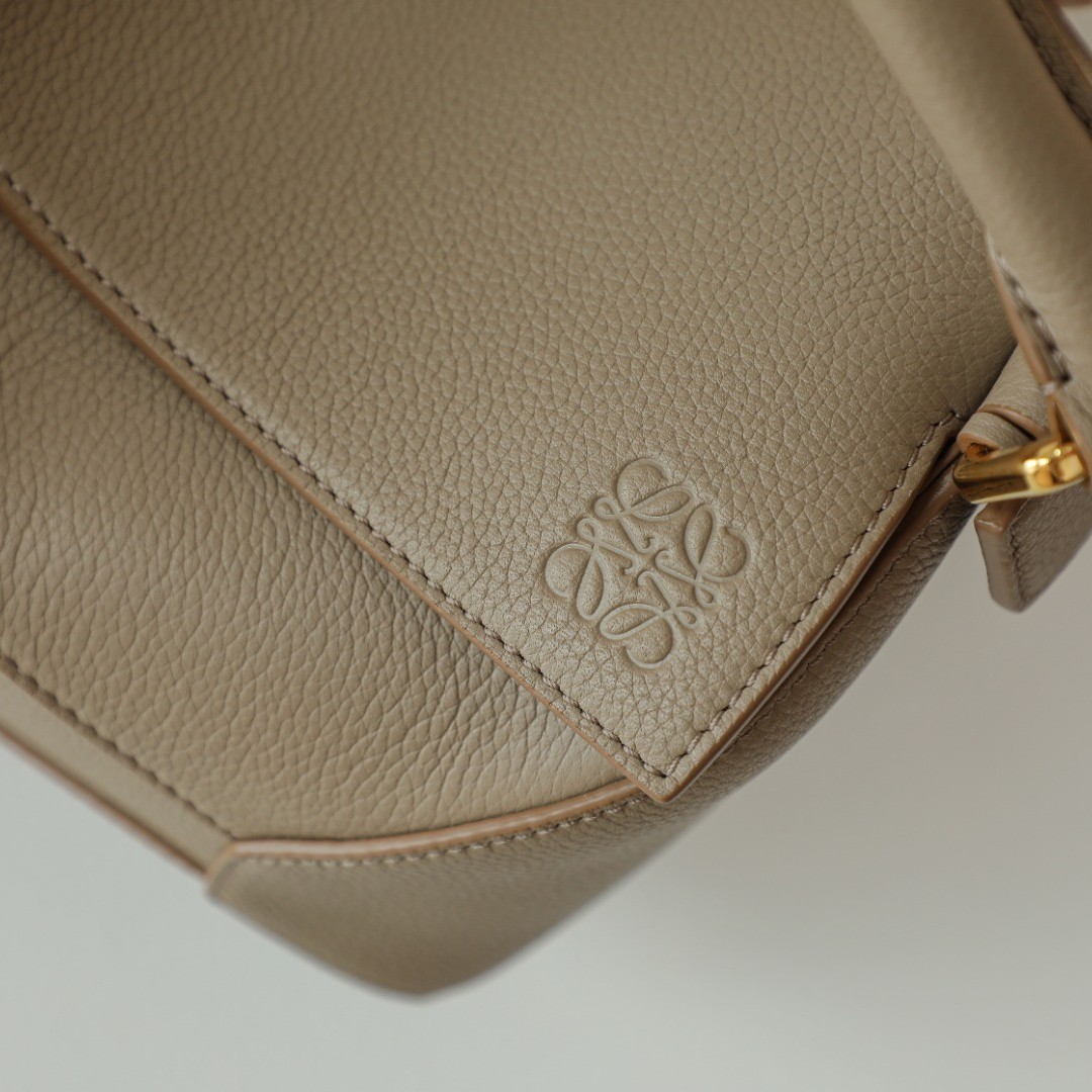 LOEWE Mini Puzzle bag in soft grained calfskin Sand