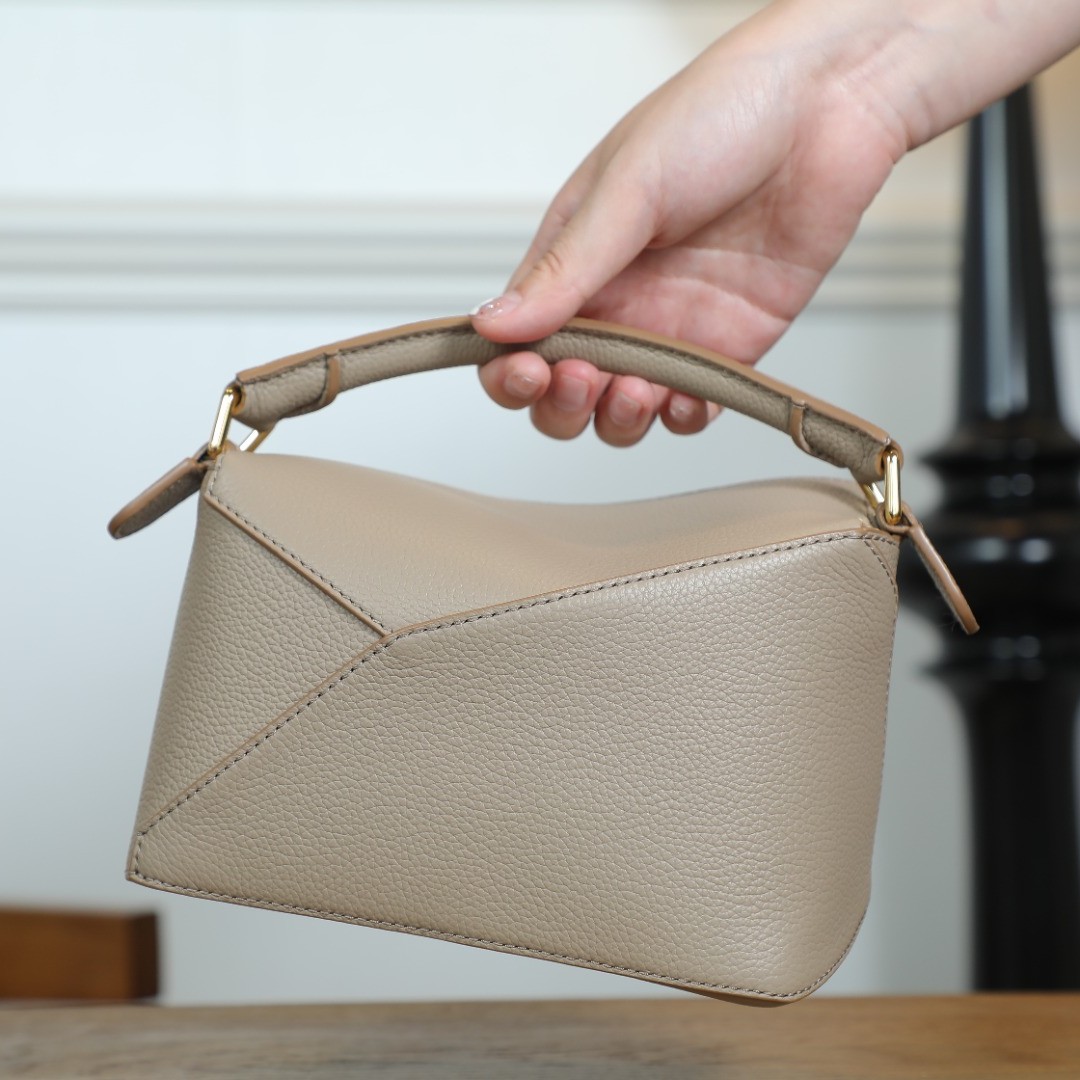 LOEWE Mini Puzzle bag in soft grained calfskin Sand