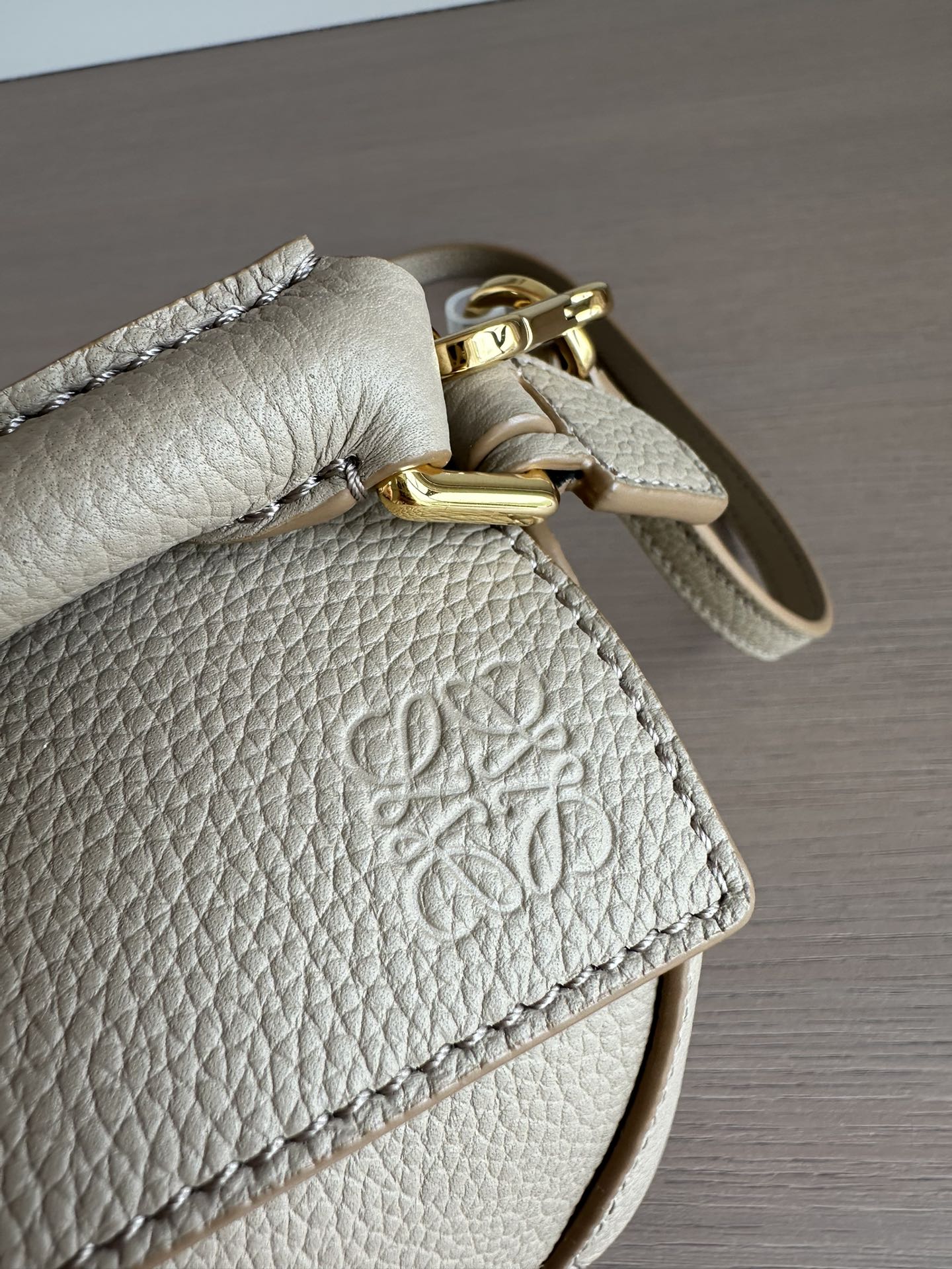 LOEWE Mini Puzzle bag in soft grained calfskin Sand