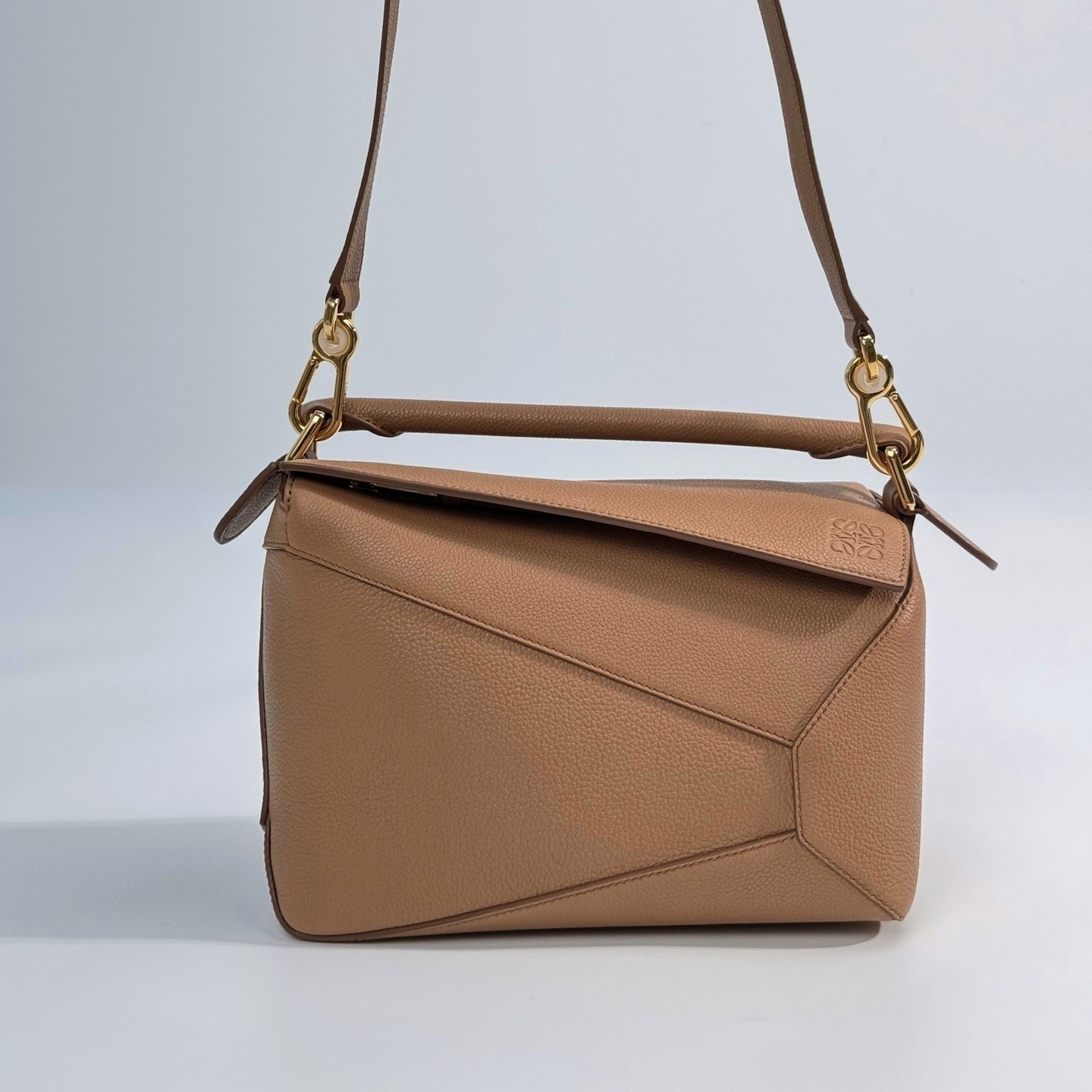 LOEWE Small Puzzle bag in soft grained calfskin Toffee