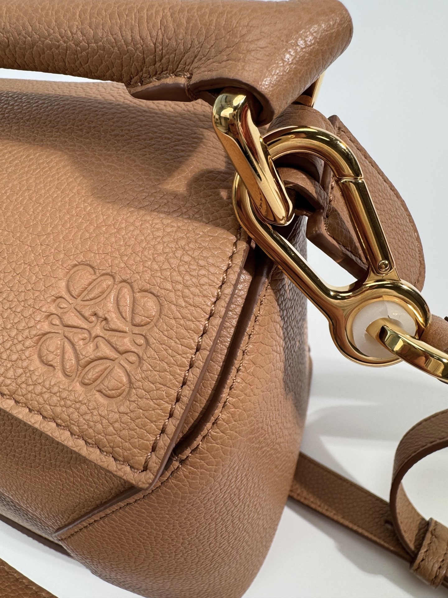 LOEWE Small Puzzle bag in soft grained calfskin Toffee