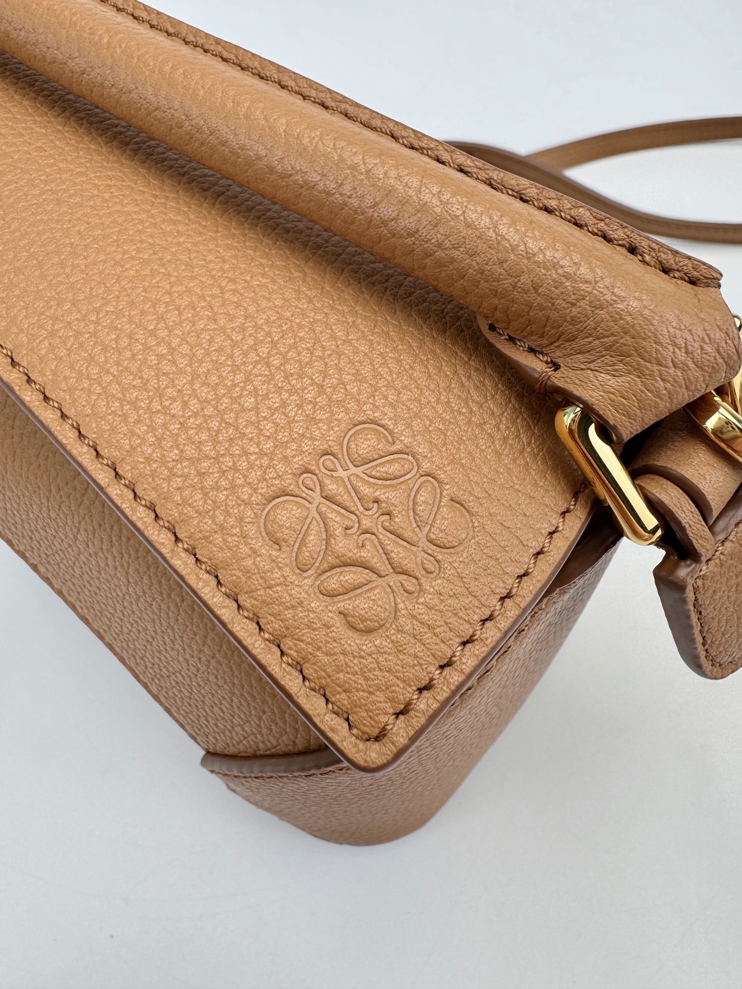 LOEWE Mini Puzzle bag in soft grained calfskin Toffee