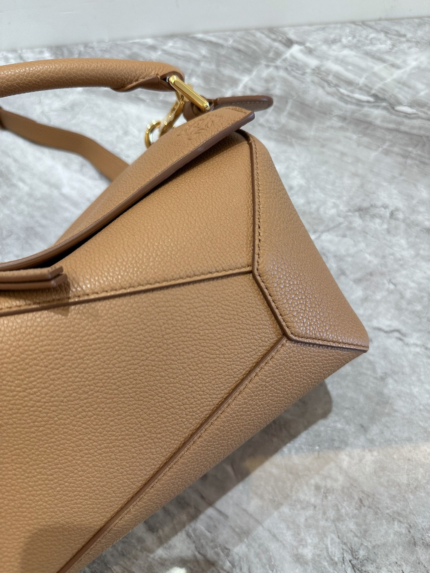 LOEWE Mini Puzzle bag in soft grained calfskin Toffee